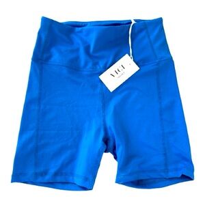 Vici Sport Bike Shorts Women's 5” Blue Performance Activewear NWT